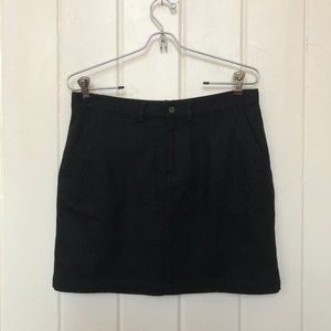 Black Wool Blend Polo Skirt
